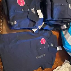 Girl polo navy shirts sizes: small 5/6 qty (3) large 10/12 qty (9) X-Large 14 qty (3)