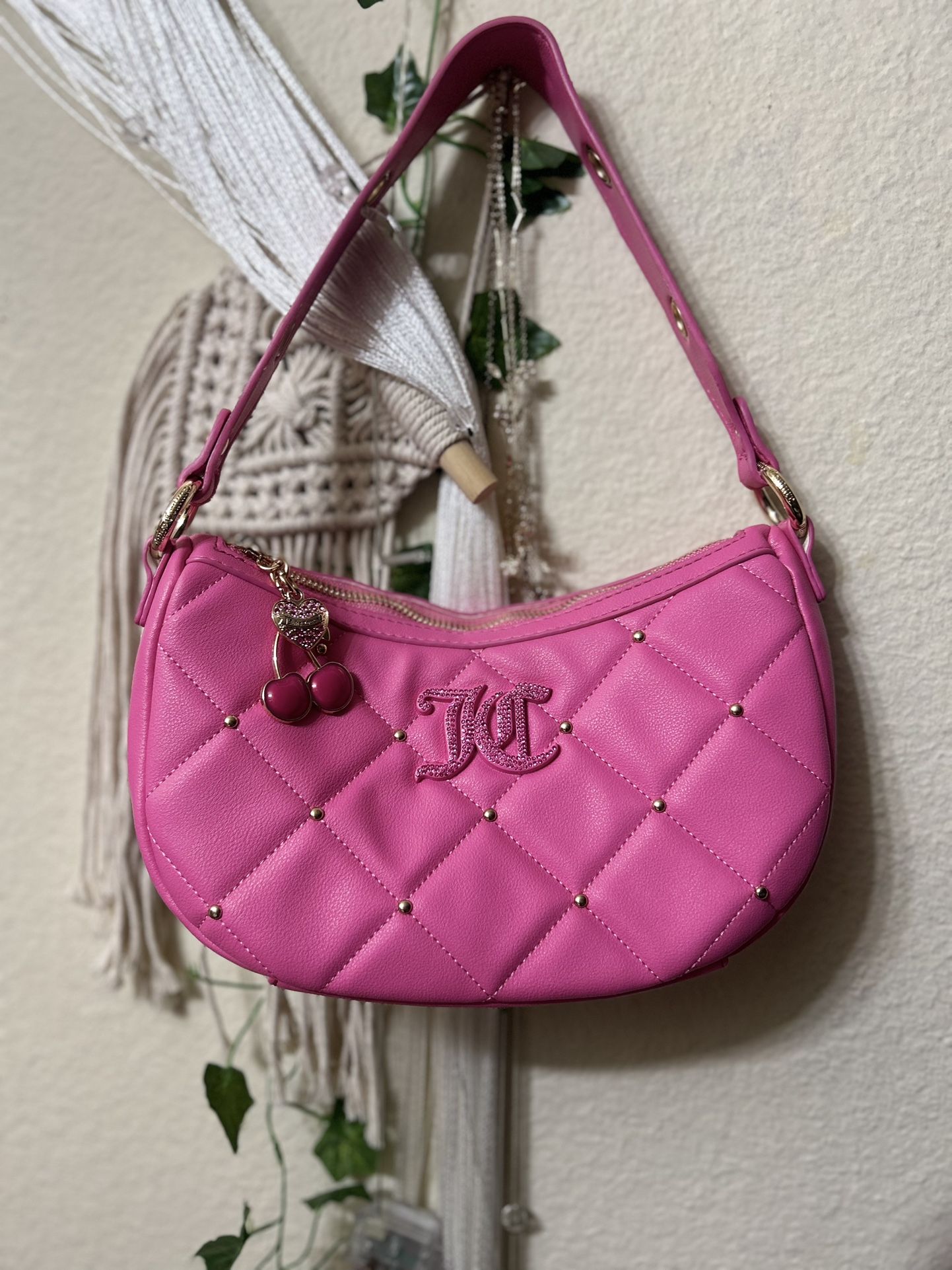 Juicy Couture Cherry Shoulder Bag Pink Raspberry