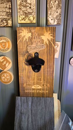 Handmade Magnetic Dodgers bottle opener