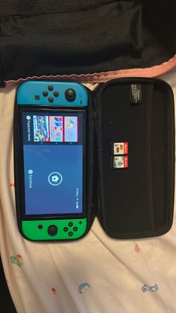 (Oled) Nintendo Switch W/ Neon Joycons