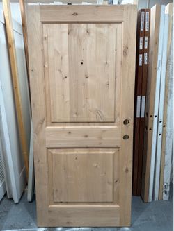 Exterior front door entry door 36x79” solid wood knotty alder unfinished right swing Beautiful front door 36x79” 1-3/4 thick solid core right hand in