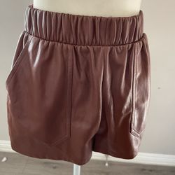 Steve Madden Brown Leather Shorts - Size Small 