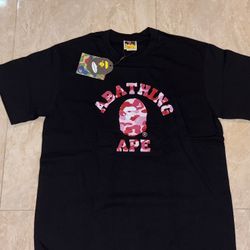 RED AND PINK CAMO BAPE SHIRT