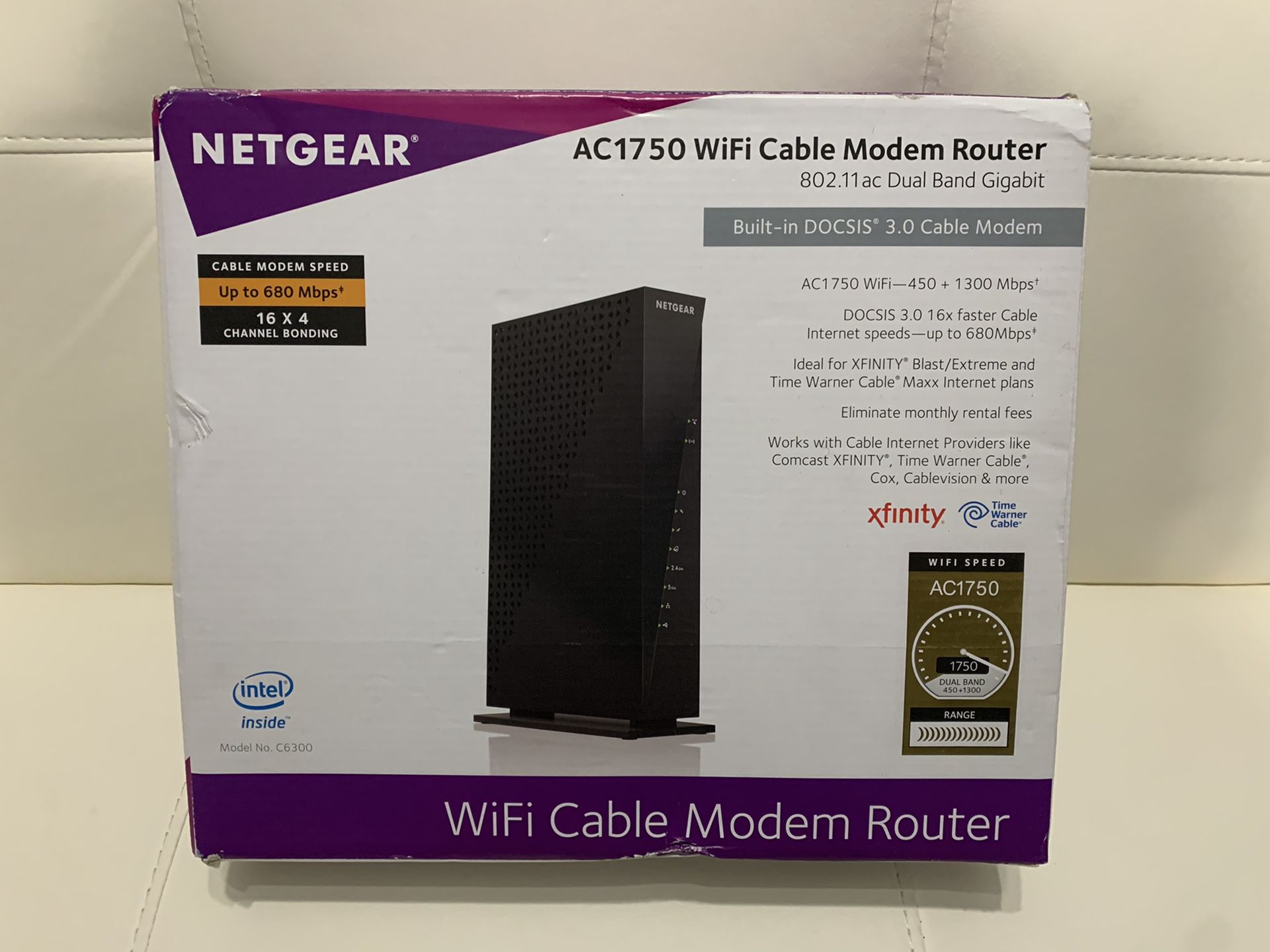 Netgear Cable Modem Router Combo C6300-100NAS AC1750 (16x4) DOCSIS 3.0 WiFi (C6300) Xfinity