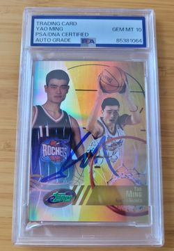 PSA on card Auto 10 Rc Yao Ming 2002-03 eTopps Rookie #53 HOF Rockets