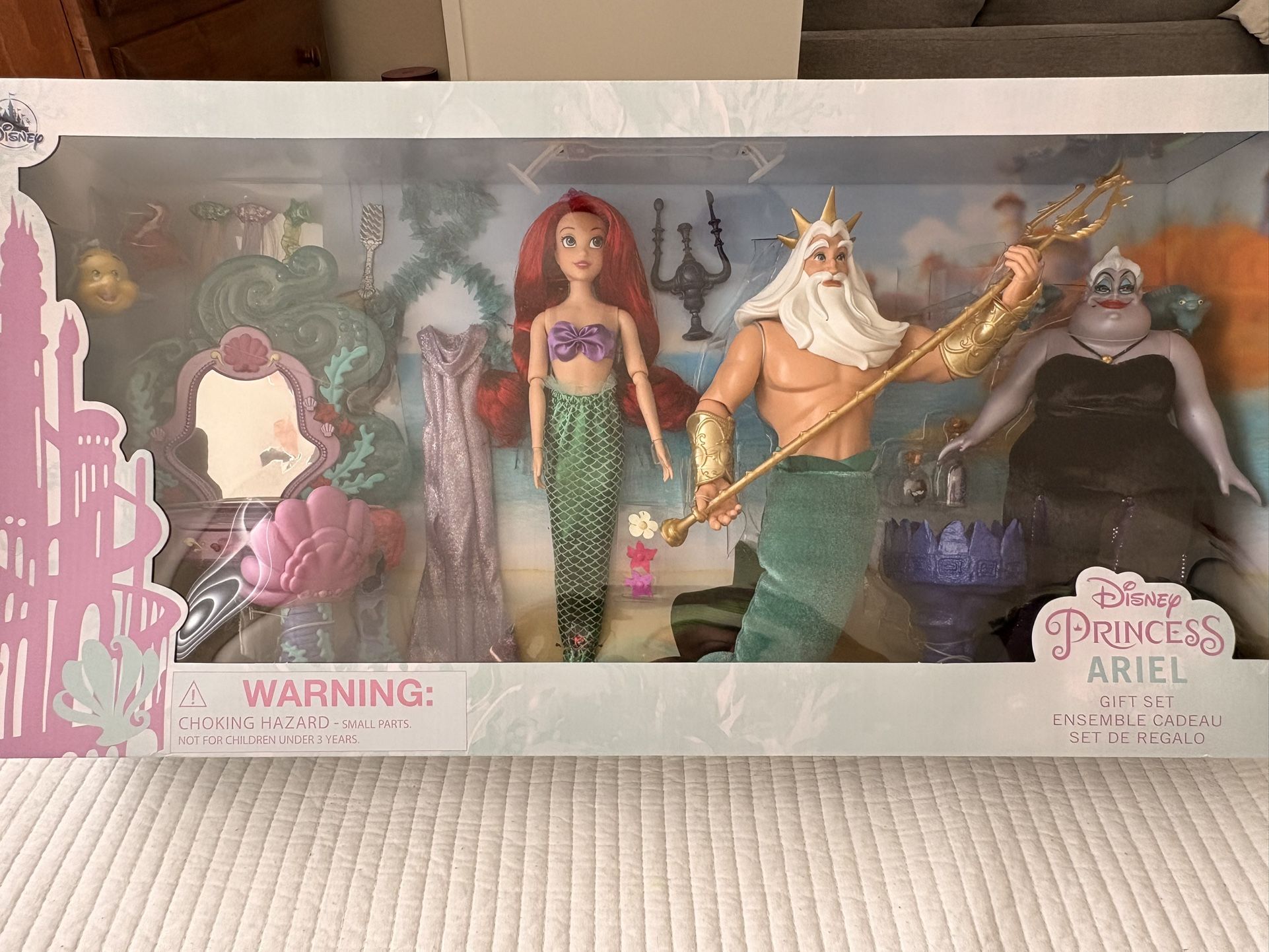 Disney Princess Ariel Gift Set King Triton Ursula Dolls Disney Parks New
