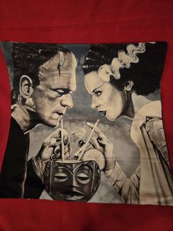 17" By 17" Frankenstein & His Bride Pillow Case