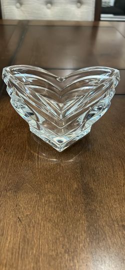 Mikasa Art Deco Heavy Crystal Glass Votive Candle Holder Candy Dish Germany 