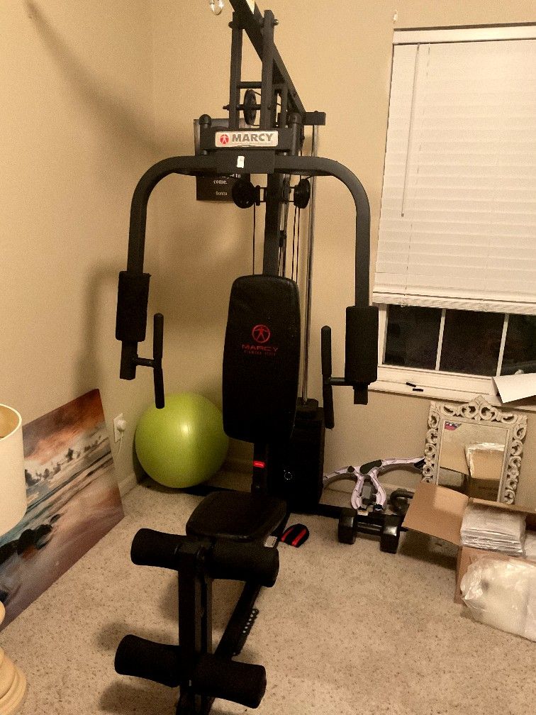 Marcy 120lb Single Stack Home Gym With Pulley, Press Arm And Leg Developer MKM 1101