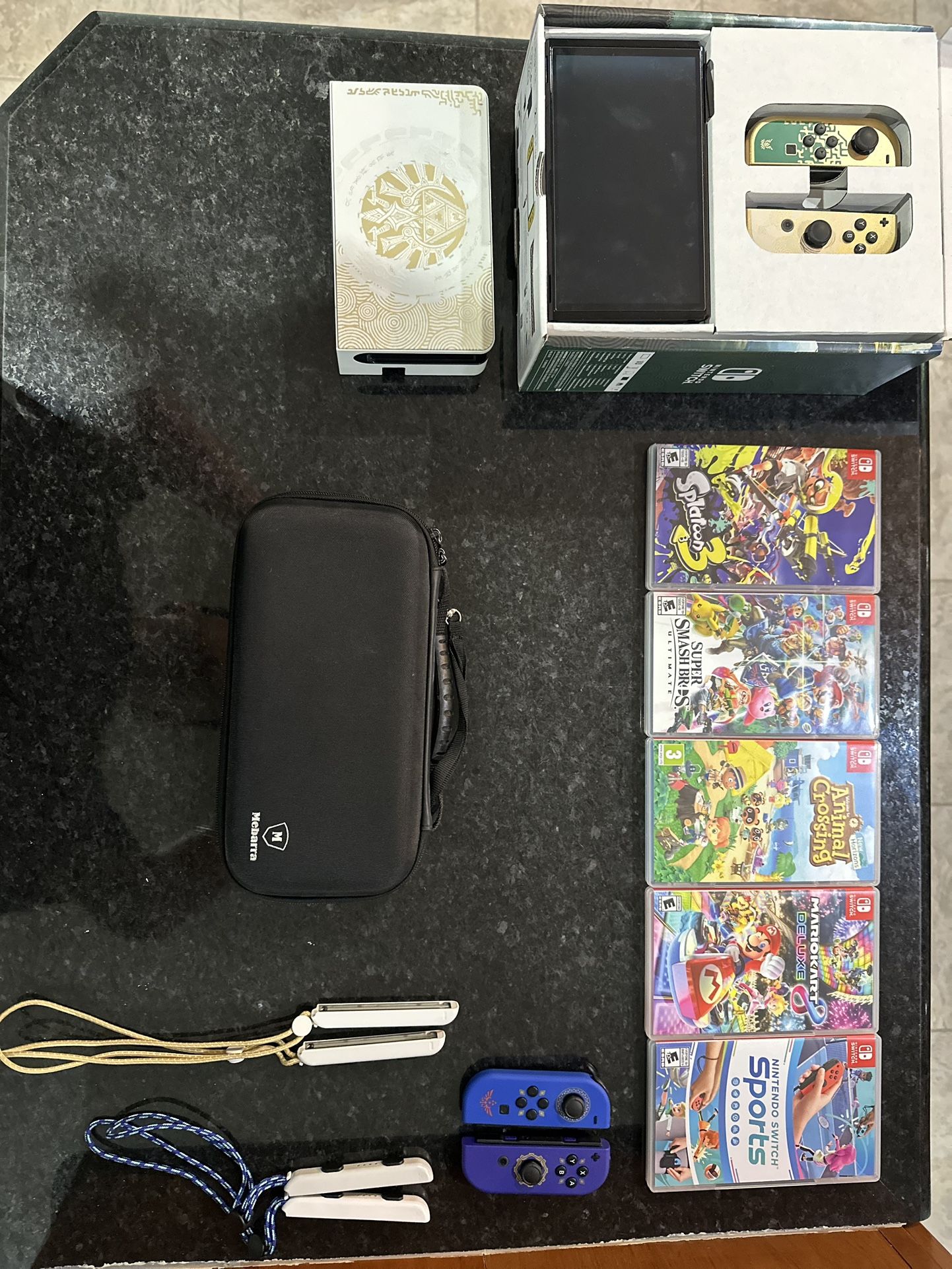 Nintendo Switch OLED Zelda Special Edition and accessories