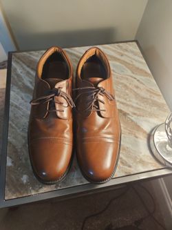 Brown Leather Cap-Toe Oxford Dress Shoes