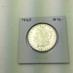 1885 Morgan Silver Dollar Silver Coin 