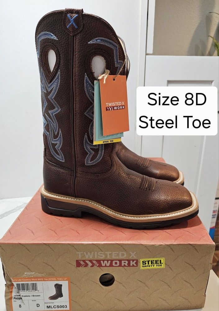 Twisted X Safety Toe Work Boots Size 8