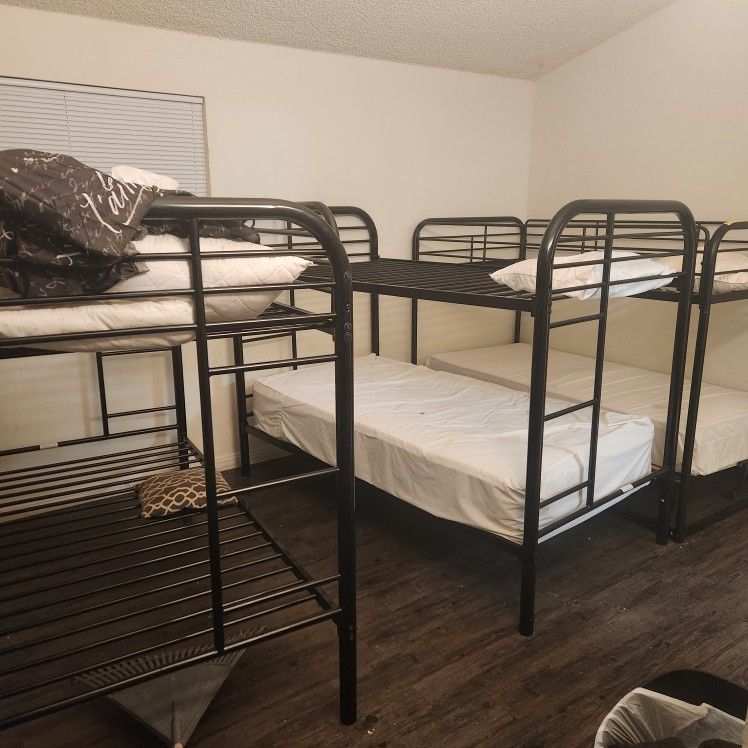 3 sets of twin bunk beds  110$  a peice