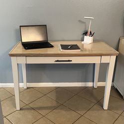 Solid Wood Desk with Integrated Drawer