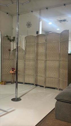Woven Room Divider Folding Privacy Screen