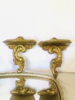 Gold Wood Floating Shelves 