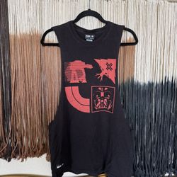 Black and red LRG x Star Wars Darth Vader cut off tank top; excellent condition