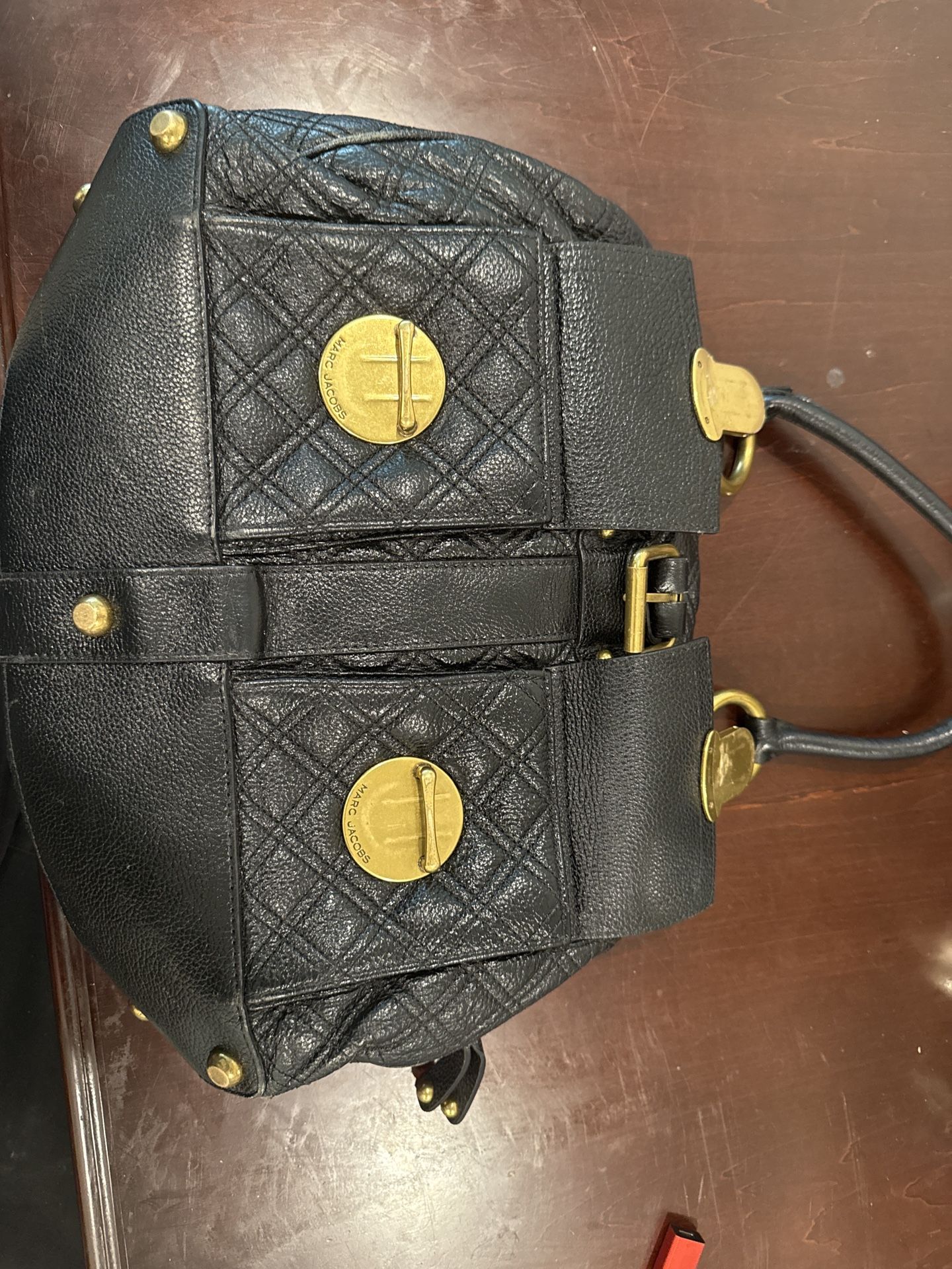 Marc Jacobs Quilted Leather Shoulder Bag – Authentic – Black & Gold Hardware