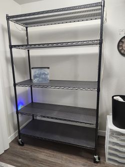 Black Steele 5-tier Wire Shelving