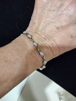 925 Silver Hugs & Kisses/Diamond Bracelet