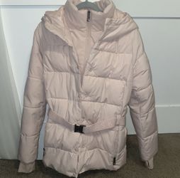 Michael Kors Women Scuba Belted Hooded Jacket Blush Pink Size Medium (retail $139)