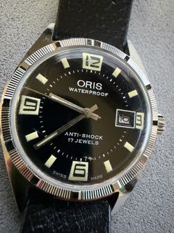 Vintage Oris Diver 65 1960s 17J Waterproof Anti-Shock Watch Tropic Star Strap