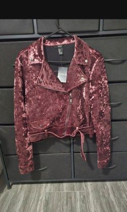 Crushed Velvet Moto Jacket