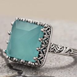 GORGEOUS RETRO STYLE RING SIZE 8 SEAFOAM GREEN 🫠😍