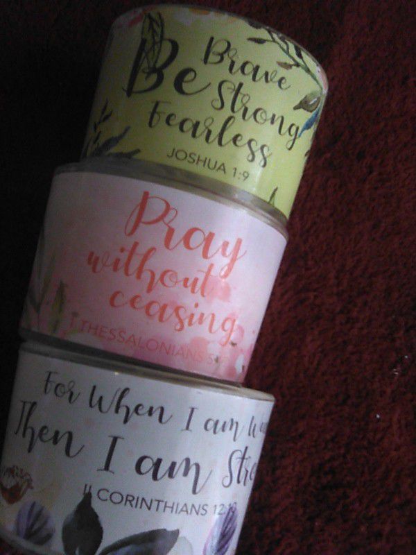 Assorted Scented Candles With Prayer Scriptures, New