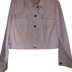 Chico’s Platinum White Washed Denim Jean Jacket Size 2 (Medium Size 12)
