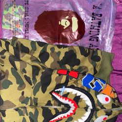 BAPE 1st Camo Shark Full Zip Hoodie 'Green'