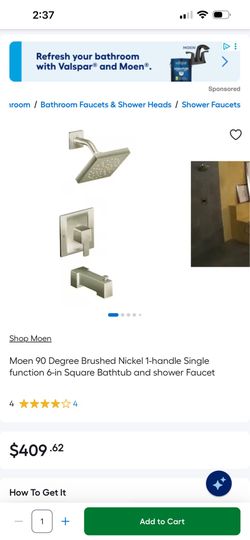 Moen 90 Degree Brushed Nickel Posi-Temp® Eco-Performance Tub/Shower