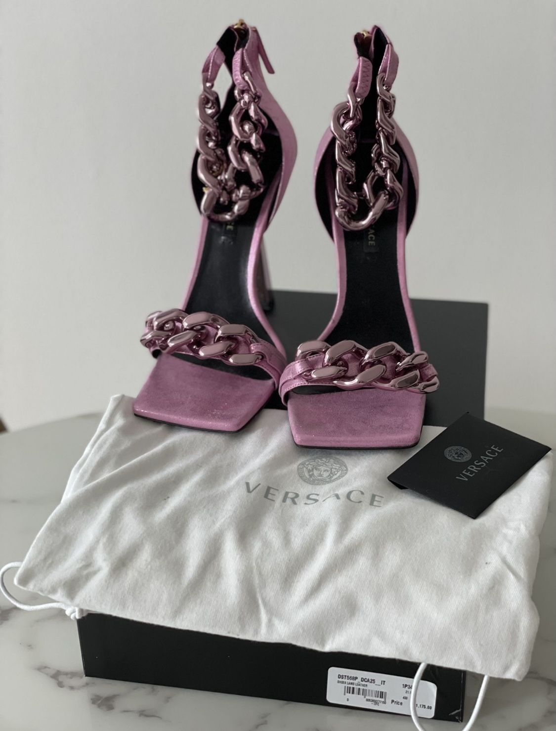 Versace Madusa calf Pink Leather sandals