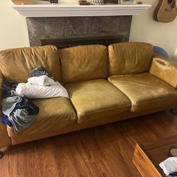 Leather 2 Person And 3 Person Couch Sofa