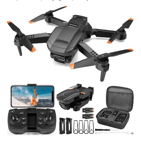Drone with Camera for Adults Kids, 1080P HD FPV Foldable RC Quadcopter with Upgrade Altitude Hold, One-Key Take Off/Landing, Gesture Control, 90° Adju