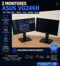 ASUS VG246H 24" Full HD Monitors – Pair of 2