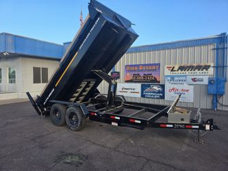2026 Southland Dump 7x14x2 Dump Trailer 17k GVWR 8k Axles Hydraulic Jack, Solar Panel, Support Stands 