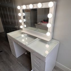 Vanity Makeup Mirror Desk 