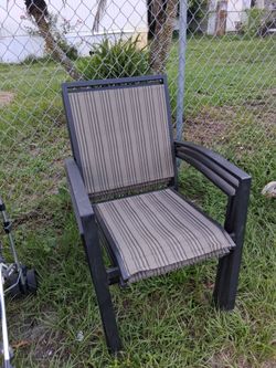THREE VERY NICE MATCHING STACKABLE PATIO CHAIRS