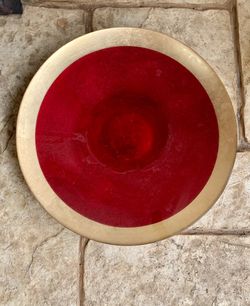 Beautiful gold and red glass plate.