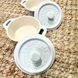 Staub Mini Round Cocotte 10cm light blue Set of 2