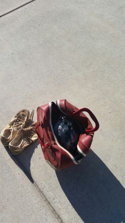 Bowling Bag with Bowling Ball and Bowling Shoes
