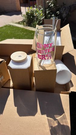 "In My Thirties Era" Glass Can Cup with Straw and Lid