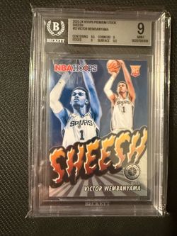 Victor Wembanyama 2023-24 Hoops Premium Stock Sheesh RC BGS 9
