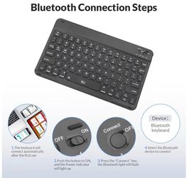 Bluetooth Keyboard, Slim Wireless Keyboard with Type-C Charging, Portable Keyboard for iPad Mac Windows Android Tablets Samsung Tablet Laptop Smartpho