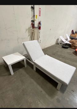 $145.00 per Set!!! New Aluminum Outdoor Patio Pool Chaise Lounge Chair Adjustable w/ Side Table
