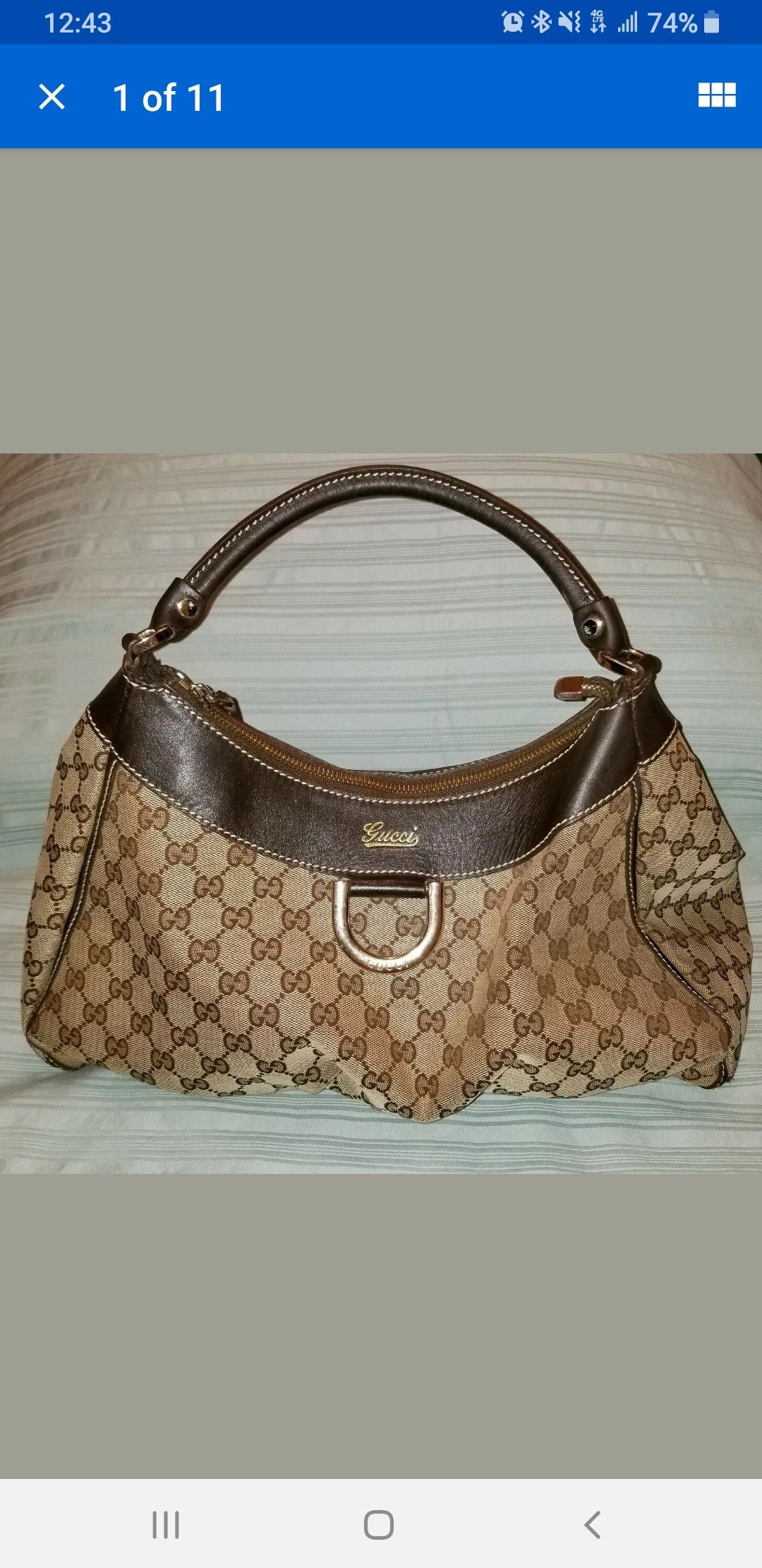 Authentic Vintage Gucci D-Ring Hobo Shoulder Bag