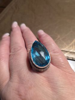 Blue topaz ring
