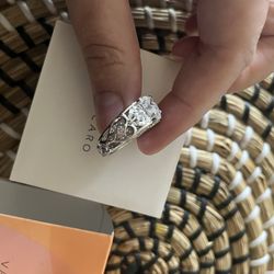 Women's Sterling Silver .925 Stamped Size 7 Heart Engagement Ring